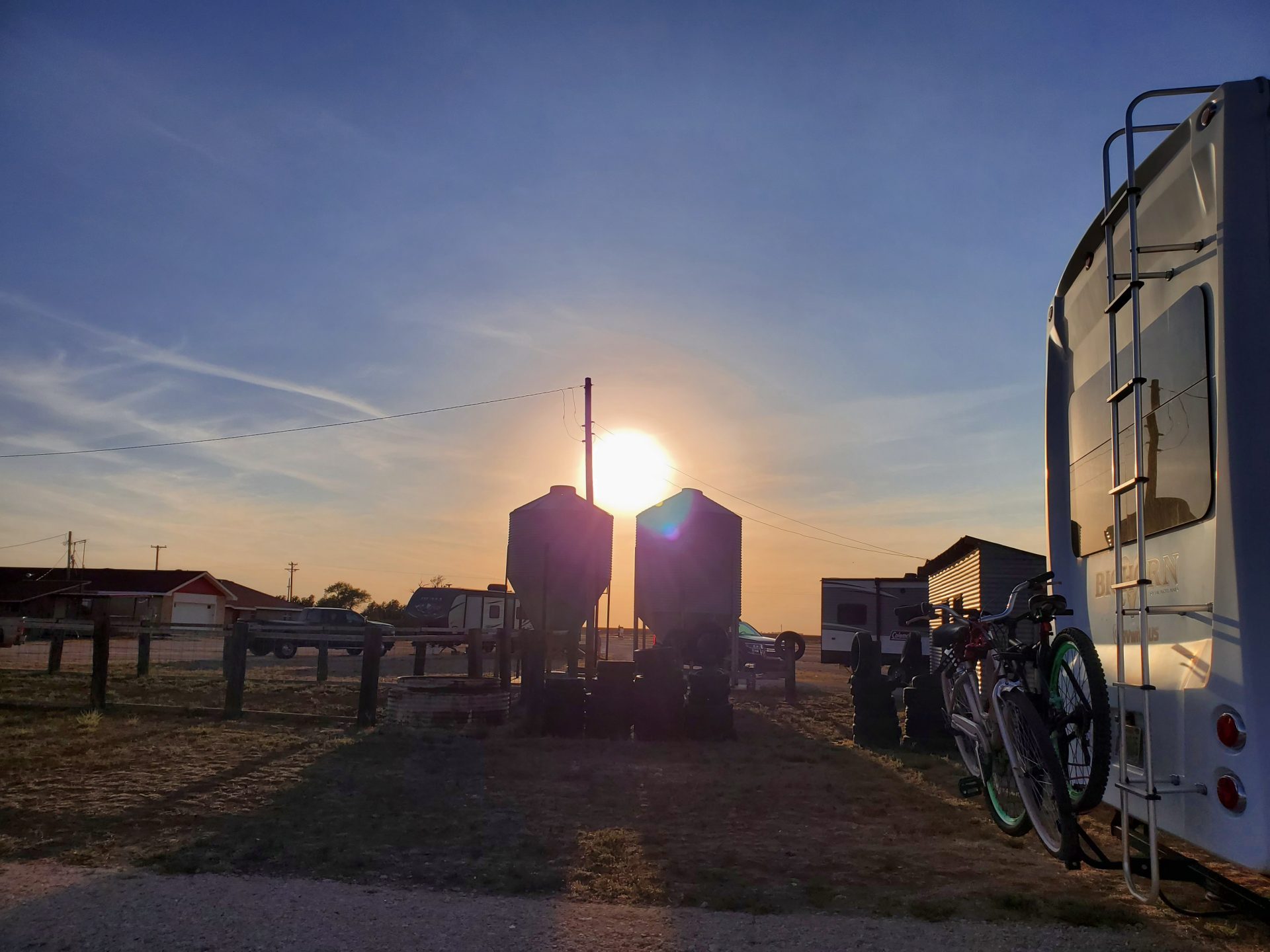 Sunset at Silos RV Park in Canyon TX