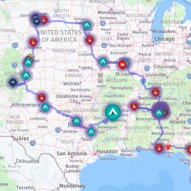 Map of first year of RV travel